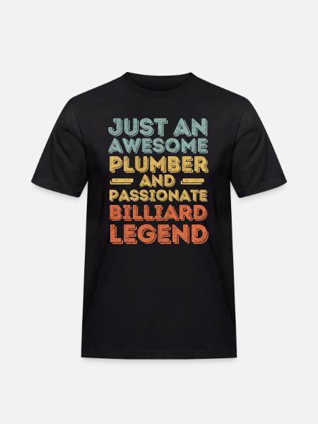 Plumber Billiard legend retro - Men's Workwear T-Shirt - black