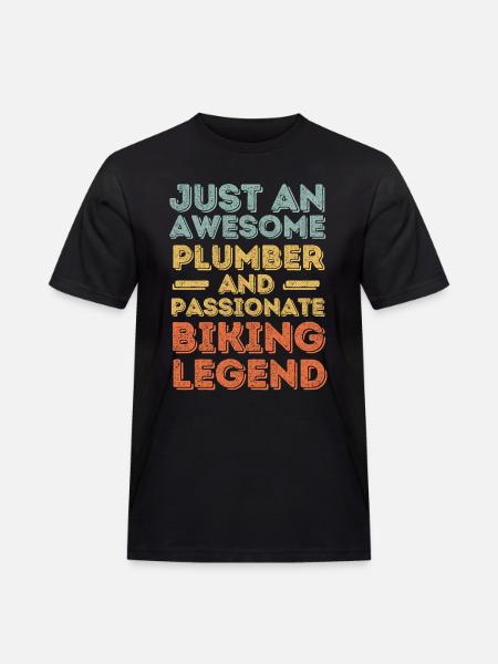 Plumber Biking legend retro - Men's Workwear T-Shirt - black