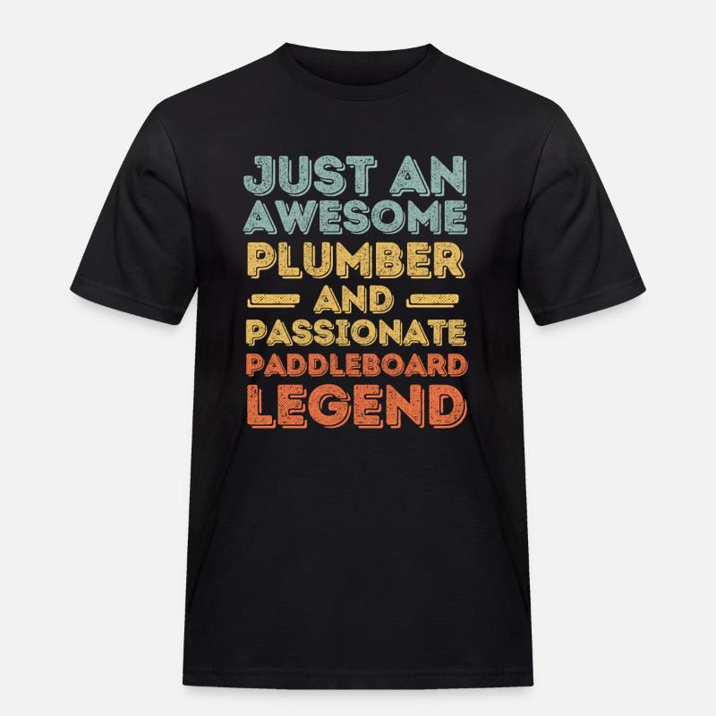 Klempner Paddleboard Legende Retro - Männer Workwear T-Shirt - Schwarz