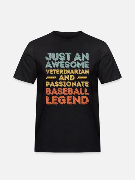 Veterinarian Baseball legend retro - Men's Workwear T-Shirt - black