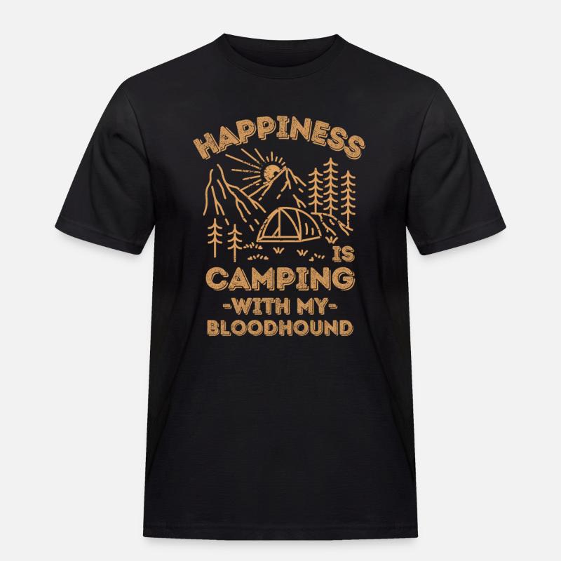 Camping mit Bluthund - Männer Workwear T-Shirt - Schwarz