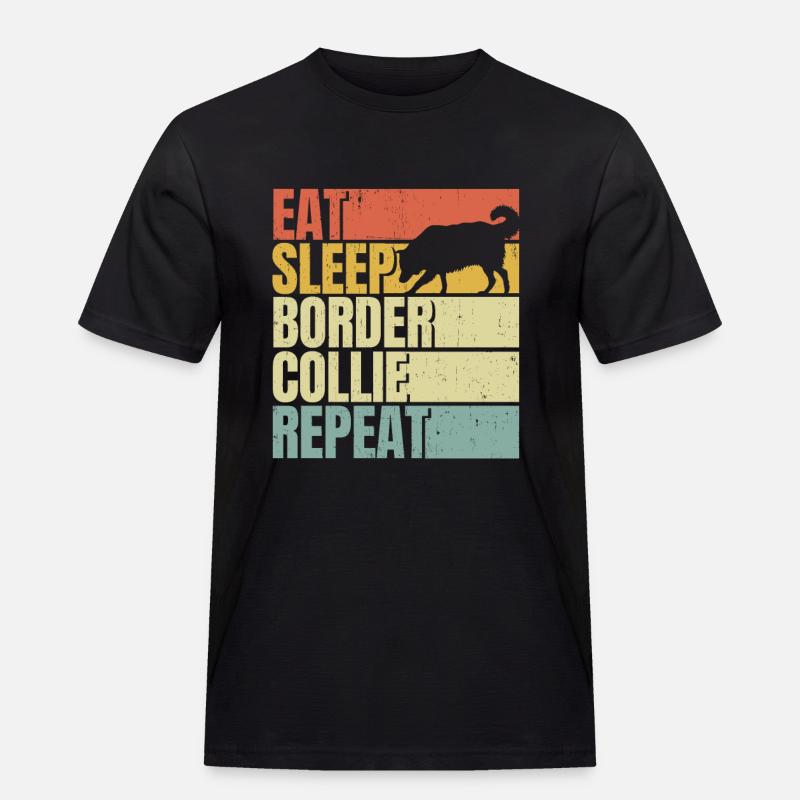 Manger dormir Border-collie répéter - T-shirt Workwear homme - noir