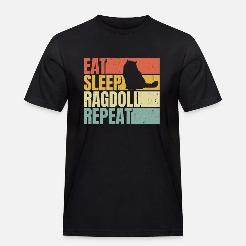 Manger dormir Ragdoll-cat répéter - T-shirt Workwear homme - noir