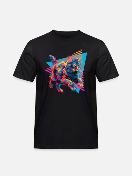 Maine Coon 80s Style - Men's Workwear T-Shirt - black