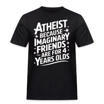 Atheism, Atheist, Anti-Religion, Agnostic - Men's Workwear T-Shirt - black - Front - AI Model Male 178 light (178cm)
