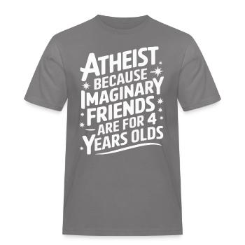 Atheism, Atheist, Anti-Religion, Agnostic - Men's Workwear T-Shirt - grey - Front - AI Model Male 185 dark (185cm)