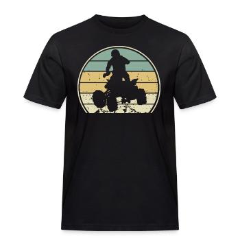 quad cadeau humour vintage quad moto motocross - T-shirt Workwear homme - noir - Devant - AI Model Male 178 light (178cm)
