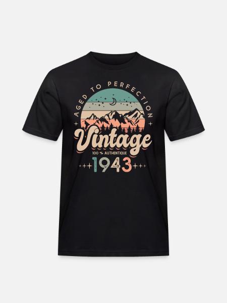 1943 Årgang 80 år - Herre Workwear T-Shirt - sort