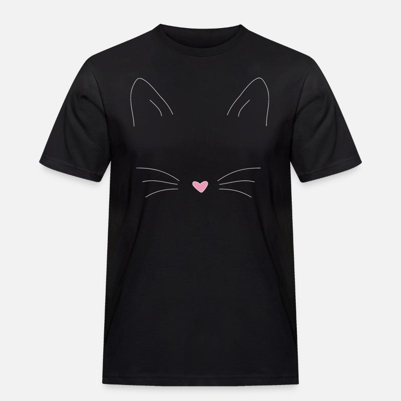 Katze - Männer Workwear T-Shirt - Schwarz
