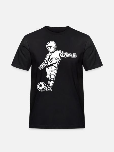 Soccer Boy Drawing - Men's Workwear T-Shirt - black
