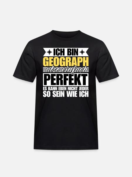 Perfekter Geograph - Männer Workwear T-Shirt - Schwarz