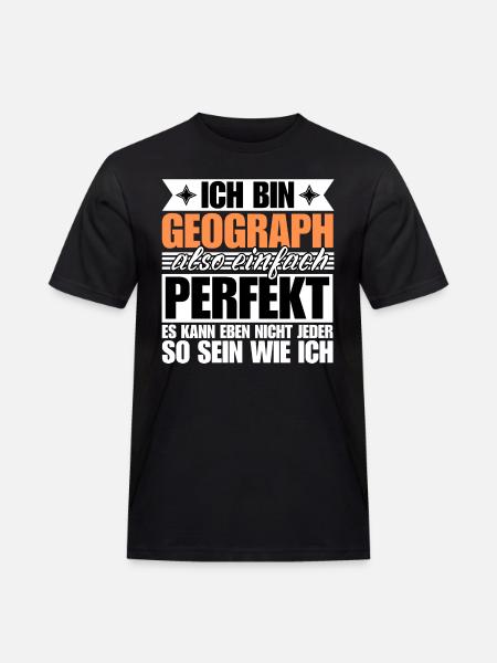 Perfekter Geograph - Männer Workwear T-Shirt - Schwarz