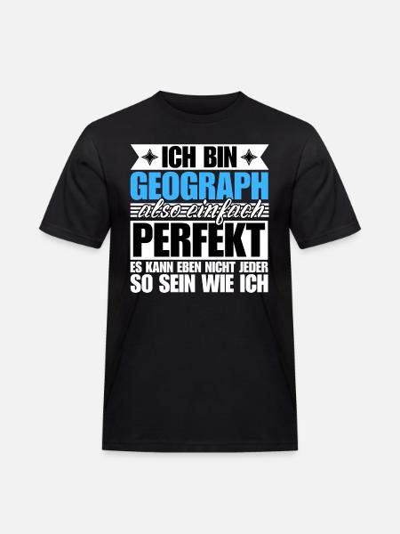 Perfekter Geograph - Männer Workwear T-Shirt - Schwarz