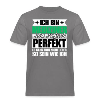 Perfekter Mediziner - Männer Workwear T-Shirt - Grau - Vorne - AI Model Male 185 dark (185cm)