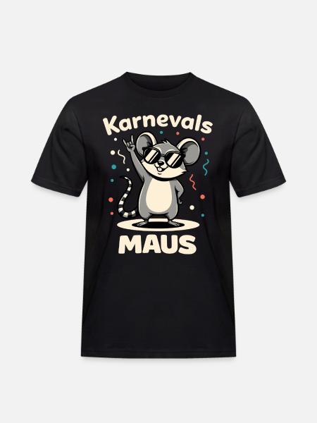 Karneval Rockmusik Karnevalsmaus Niedlich - Männer Workwear T-Shirt - Schwarz