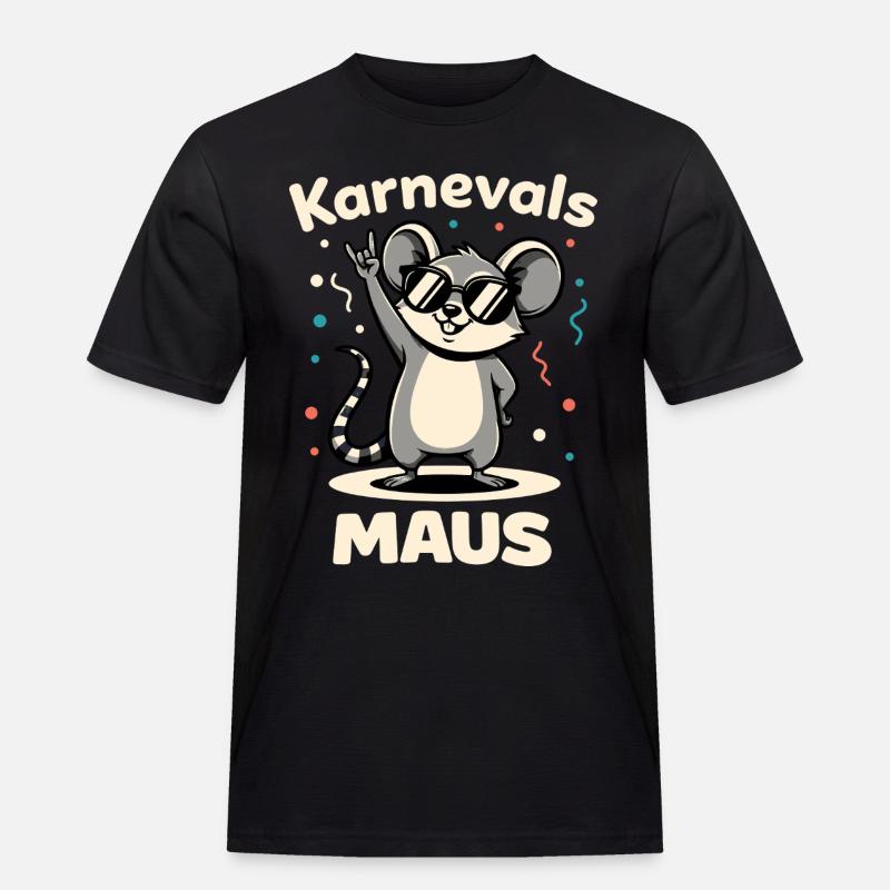 Karneval Rockmusik Karnevalsmaus Niedlich - Männer Workwear T-Shirt - Schwarz