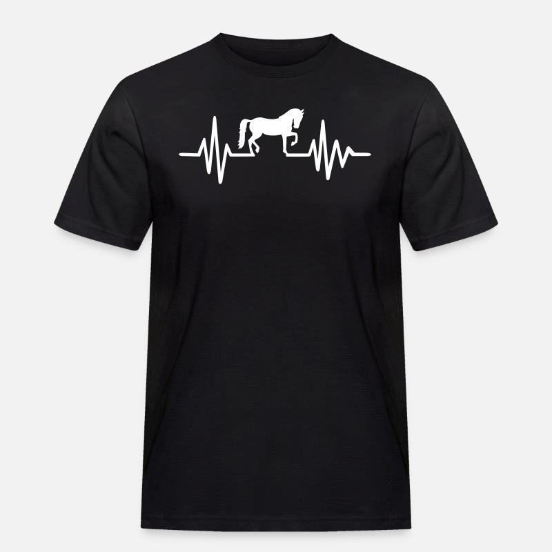 Pferd - Männer Workwear T-Shirt - Schwarz