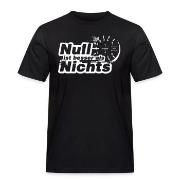 Null ist besser als nichts - Männer Workwear T-Shirt - Schwarz - Vorne - AI Model Male 178 light (178cm)
