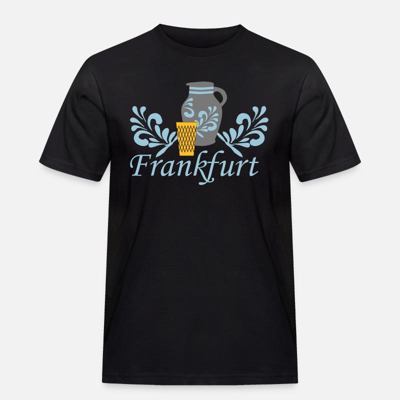Frankfurt Bembel Geripptes - Männer Workwear T-Shirt - Schwarz