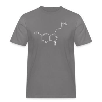 Serotonin structural formula - Men's Workwear T-Shirt - grey - Front - AI Model Male 185 dark (185cm)