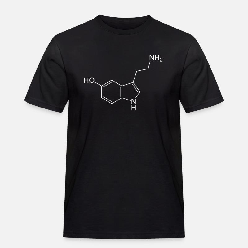 Serotonin structural formula - Men's Workwear T-Shirt - black