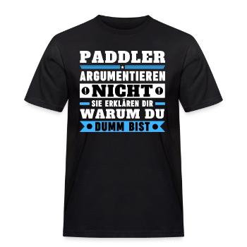 Paddlers don't argue - Men's Workwear T-Shirt - black - Front - AI Model Male 178 light (178cm)