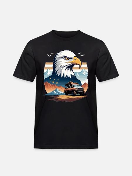 Abenteuerreise USA - Männer Workwear T-Shirt - Schwarz