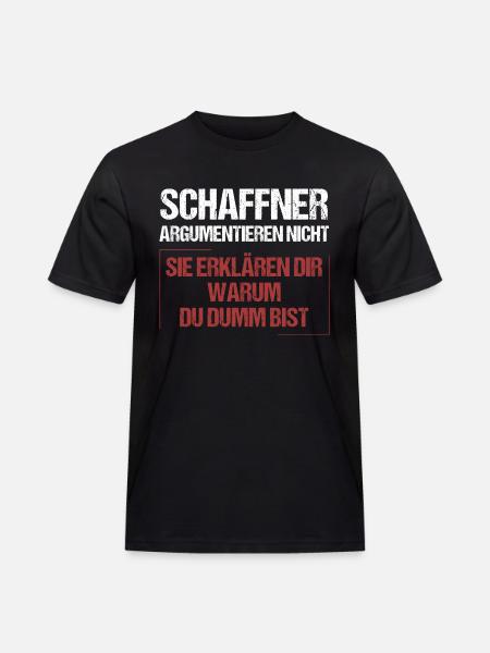 Schaffner argumentieren nicht - Männer Workwear T-Shirt - Schwarz