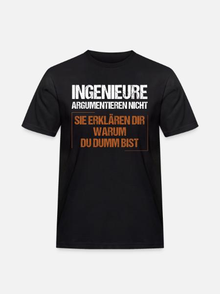 Engineers don't argue - Men's Workwear T-Shirt - black