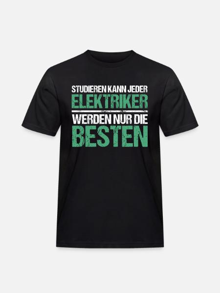 Vem som helst kan studera - Electrician Edition - Arbets-T-shirt herr - svart