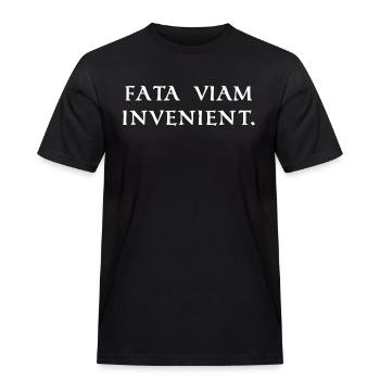 das schicksal findet seinen weg weiss - Männer Workwear T-Shirt - Schwarz - Vorne - AI Model Male 178 light (178cm)