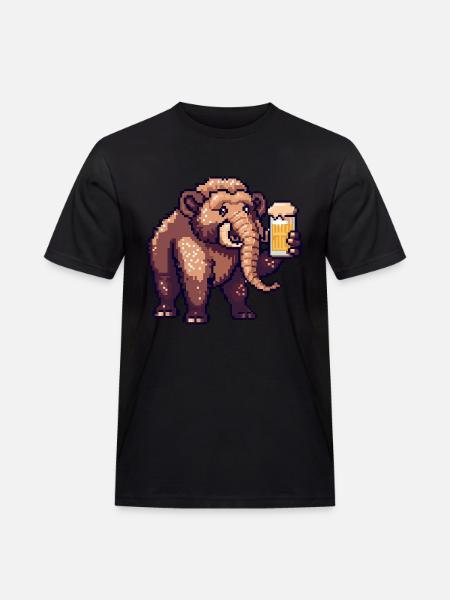 Mammut Pixel Bier - Männer Workwear T-Shirt - Schwarz
