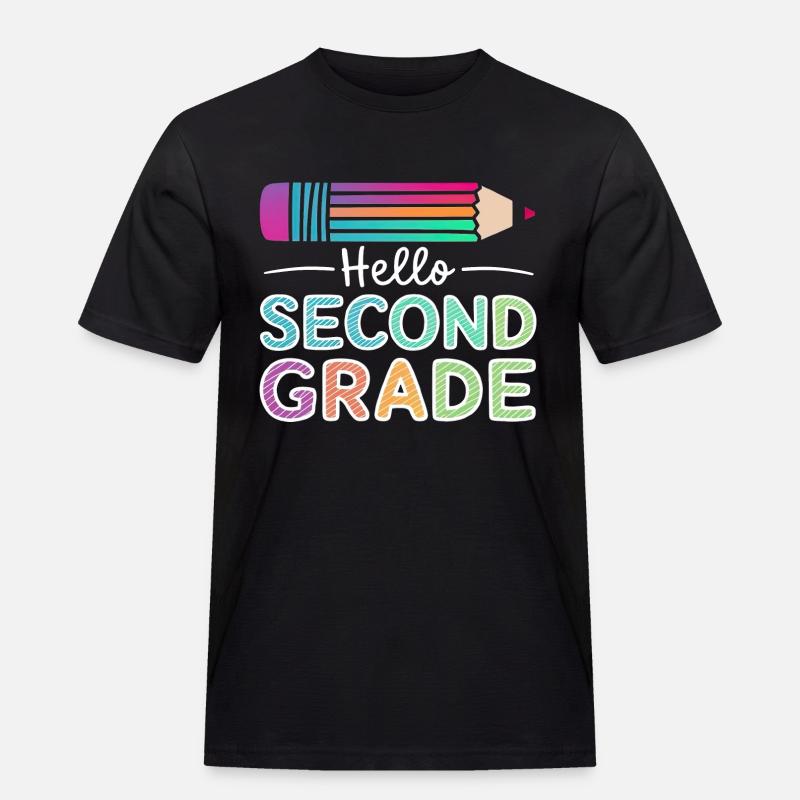 Hello Second Grade - Männer Workwear T-Shirt - Schwarz