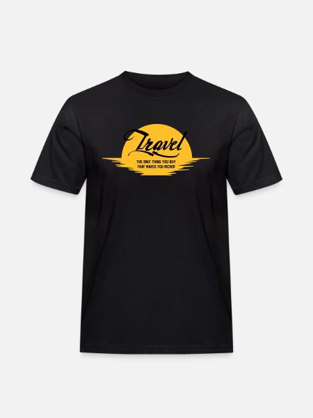 TRAVEL IS - Men's Workwear T-Shirt - black