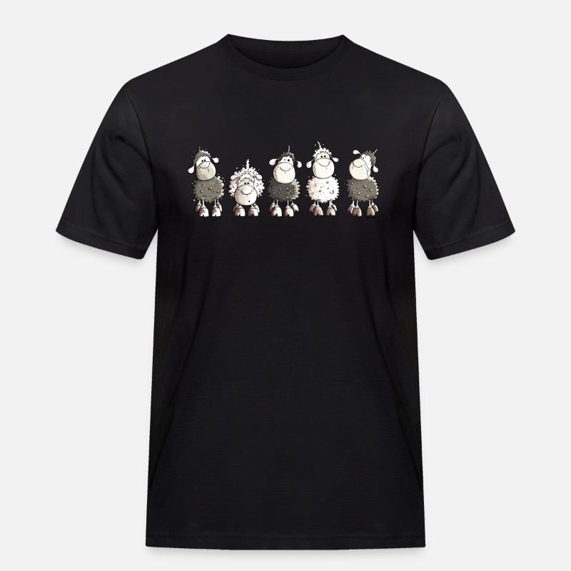 Funny Sheep - Schaf - Schafe - Männer Workwear T-Shirt - Schwarz