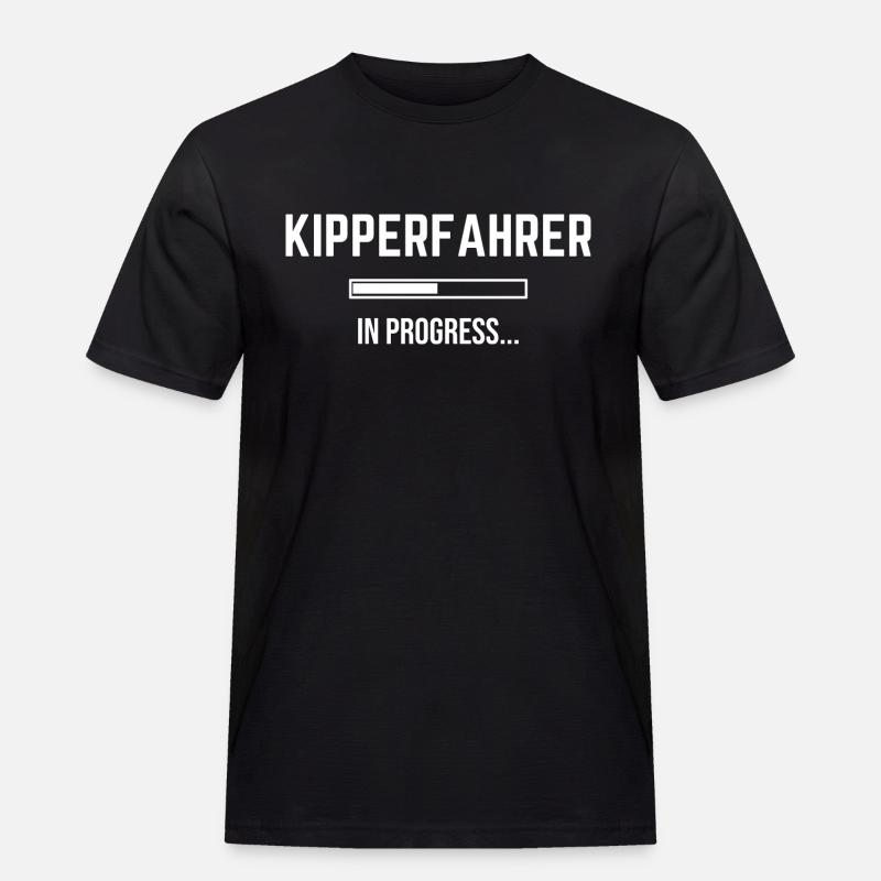 Kipperfahrer In Progress - Männer Workwear T-Shirt - Schwarz