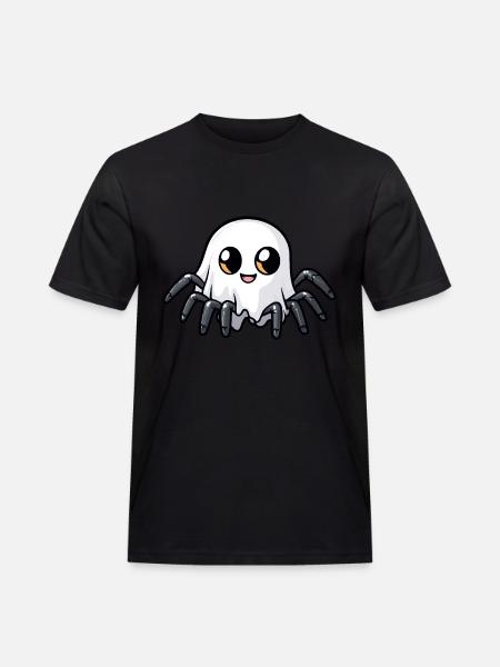 Tarantula Halloween Comic Ghost - Men's Workwear T-Shirt - black