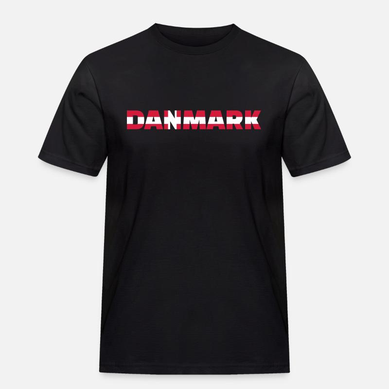 Dänemark - Männer Workwear T-Shirt - Schwarz