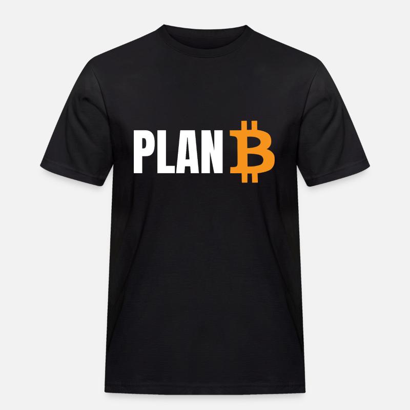 Plan B Bitcoin - Männer Workwear T-Shirt - Schwarz