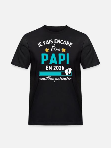 Je encore Être Papi en 2026 Cadeau Futur Papy - T-shirt Workwear homme - noir