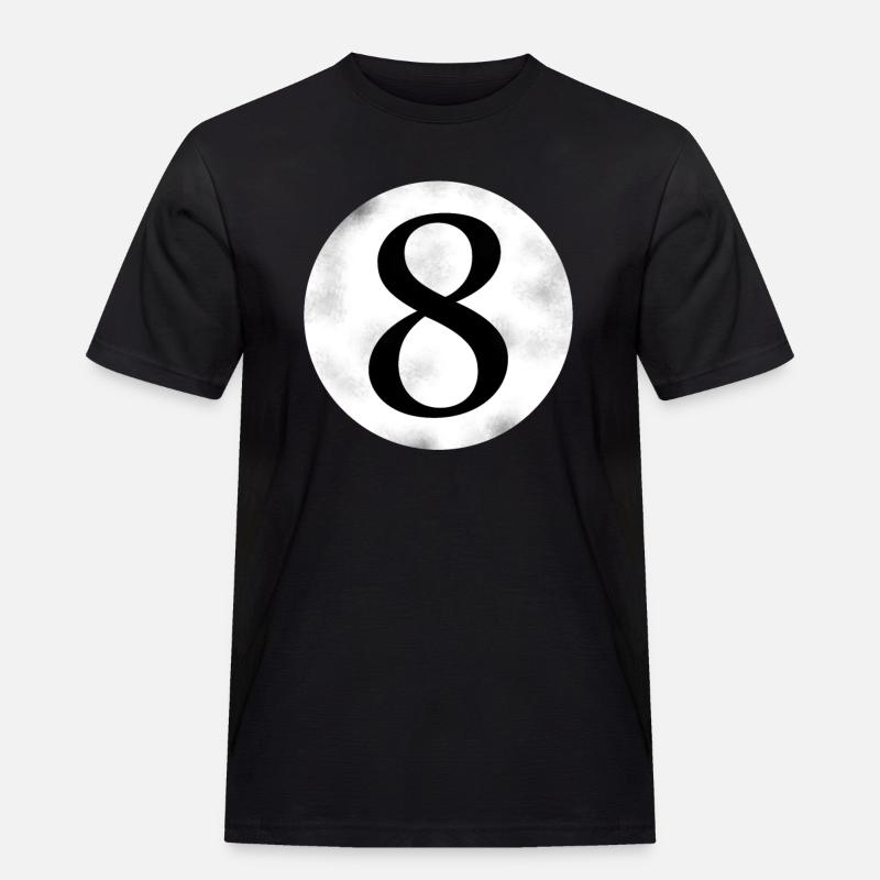 Billiard 8 - Männer Workwear T-Shirt - Schwarz