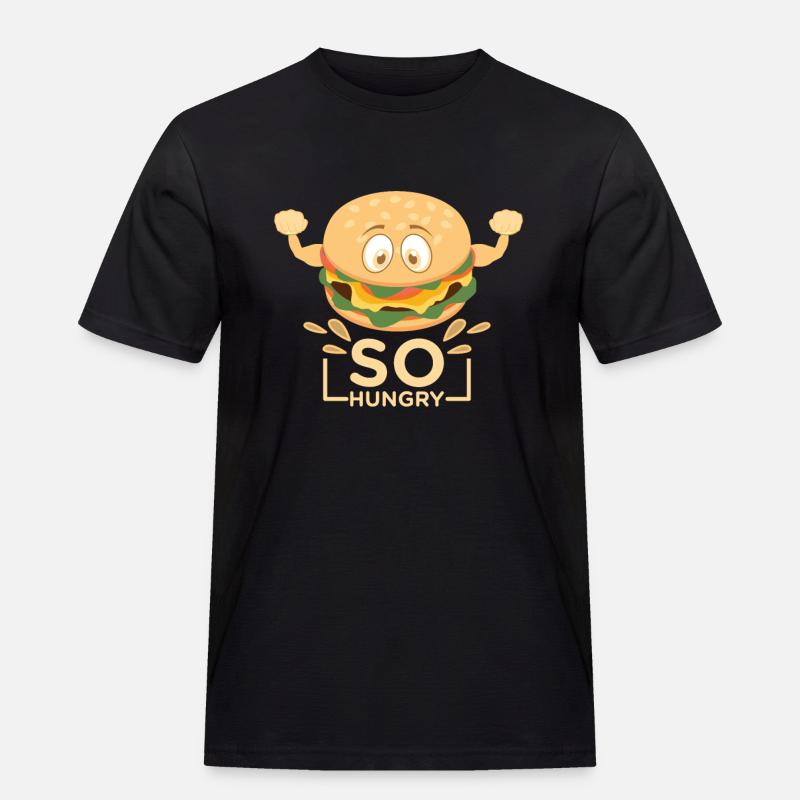 Burger - Männer Workwear T-Shirt - Schwarz