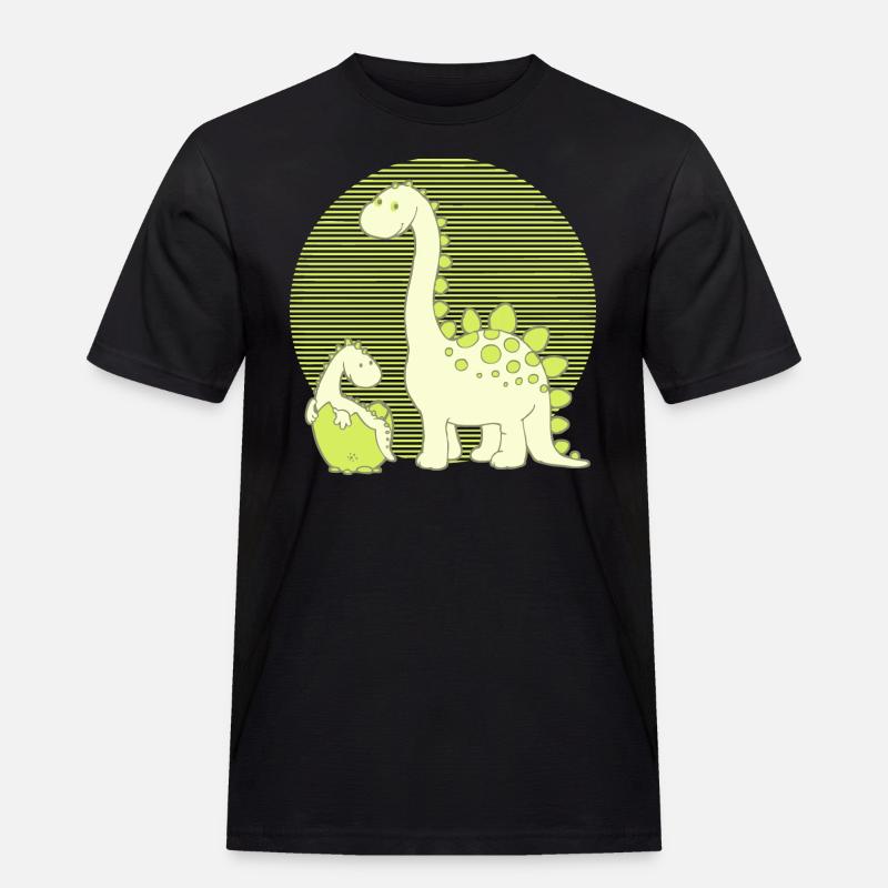 Dinosaur Mom with Hatching Egg - Männer Workwear T-Shirt - Schwarz