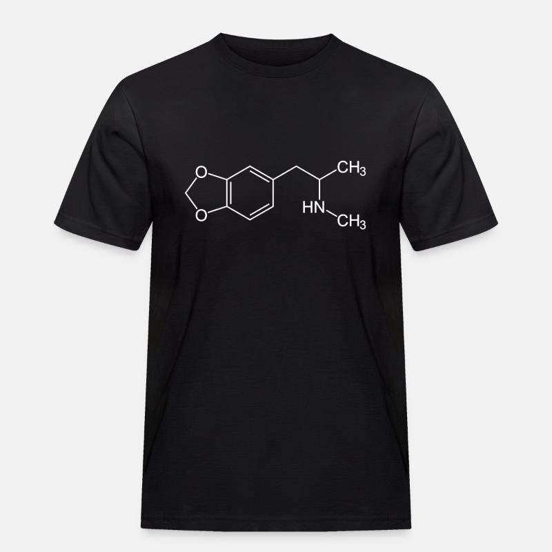 MDMA Molekül - Männer Workwear T-Shirt - Schwarz