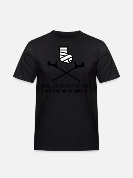 Gipsbein - Männer Workwear T-Shirt - Schwarz