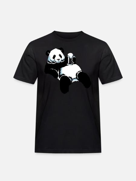 Partnershirt Panda - Papa - Männer Workwear T-Shirt - Schwarz