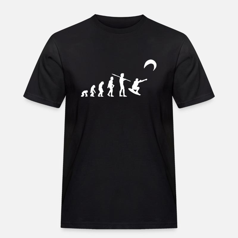 Kitersurfer Evolution Kiteboarding Kitesurfing - Men's Workwear T-Shirt - black