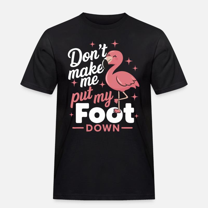 Flamingo Tier Rosa - Männer Workwear T-Shirt - Schwarz