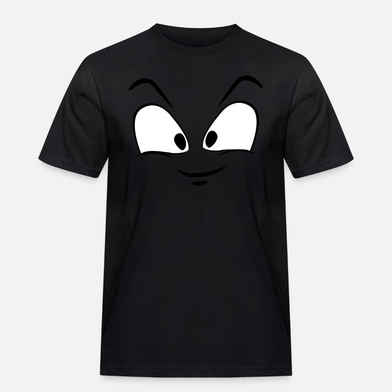 Gesicht lustig - Männer Workwear T-Shirt - Schwarz