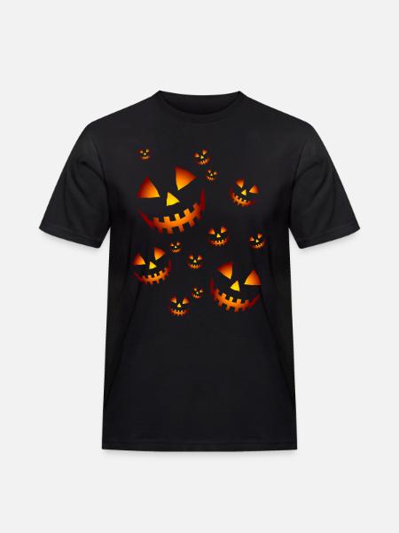Kürbissen - Männer Workwear T-Shirt - Schwarz